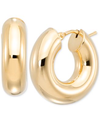 Macy's - Polished Chunky Tube Extra Small Huggie Hoop Earrings in 10k Gold, 0.31"