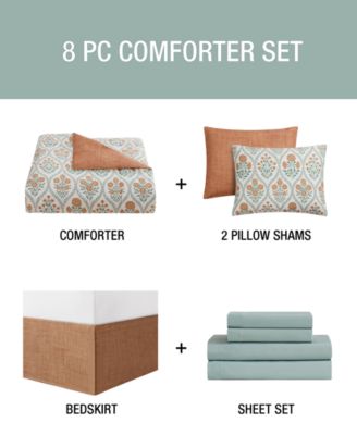 Hazel 8-Piece Reversible Comforter Sets
