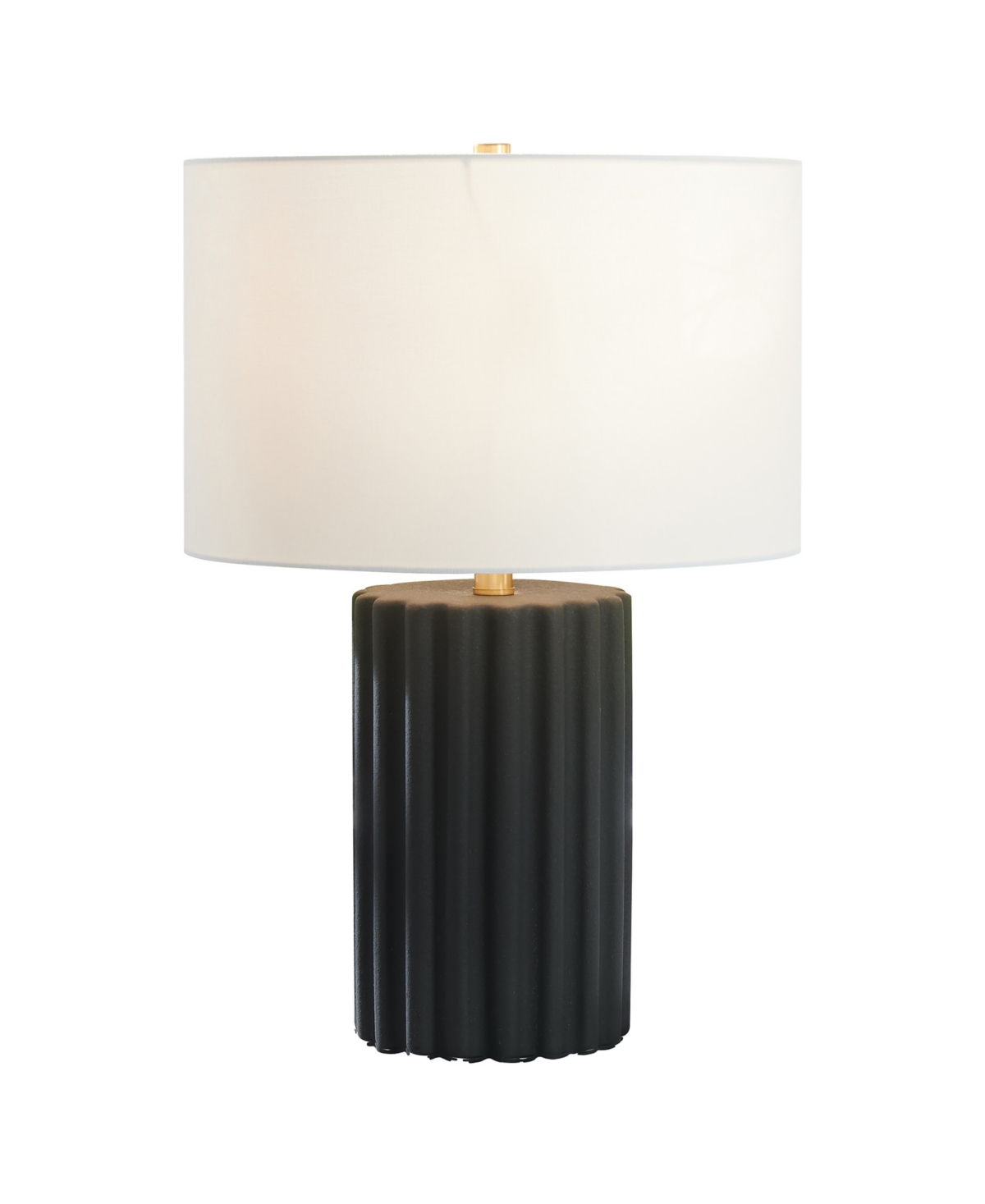 Hudson & Canal Seren 23" Ceramic Table Lamp With Fabric Shade In Black