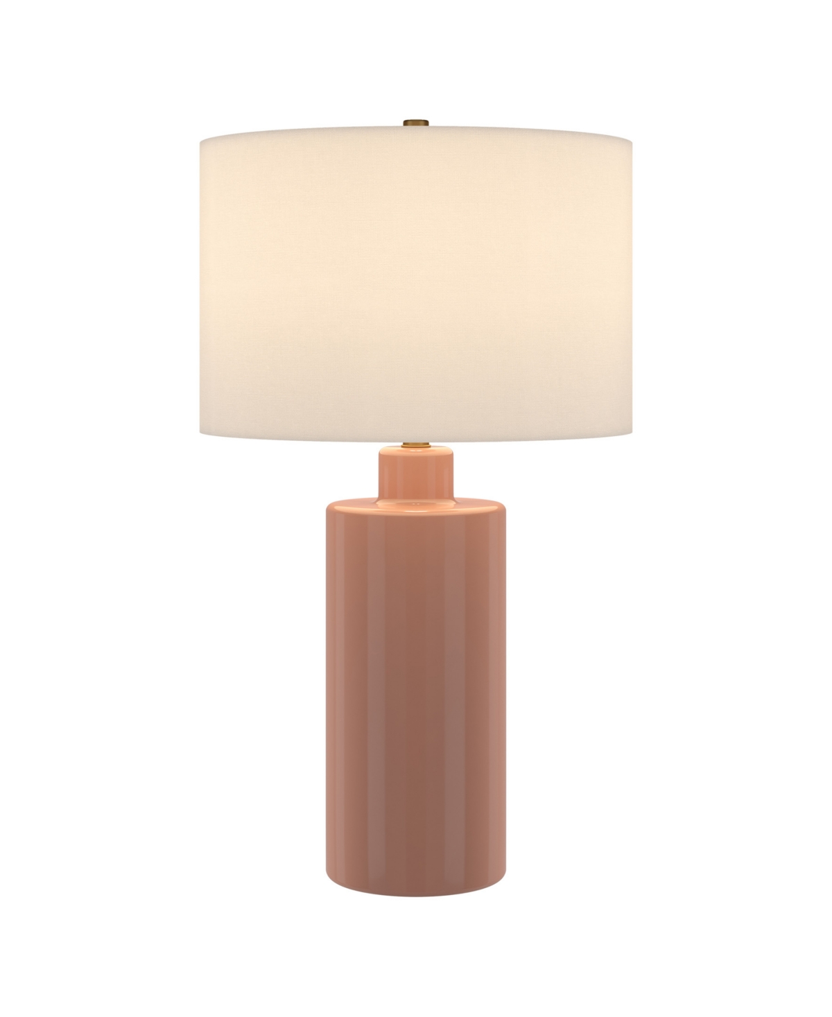 Hudson & Canal Selina 25" Ceramic Table Lamp With Fabric Shade In Pink