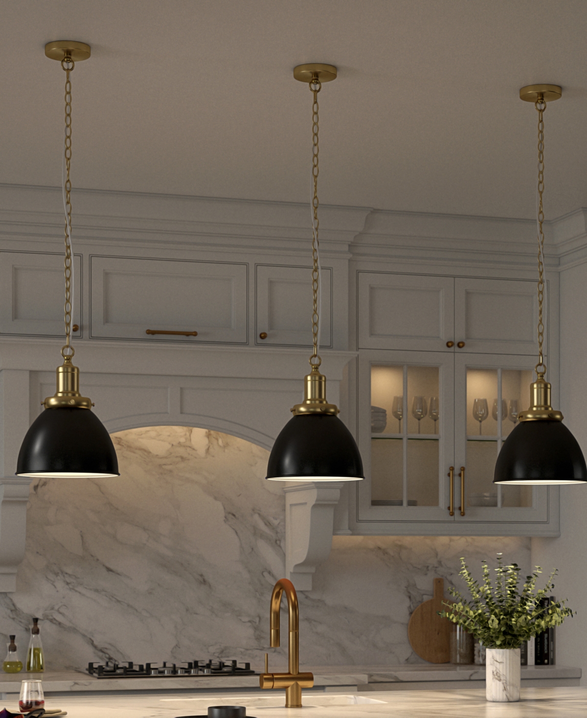 Hudson & Canal Elodie 12" Metal Pendant With Metal Shade