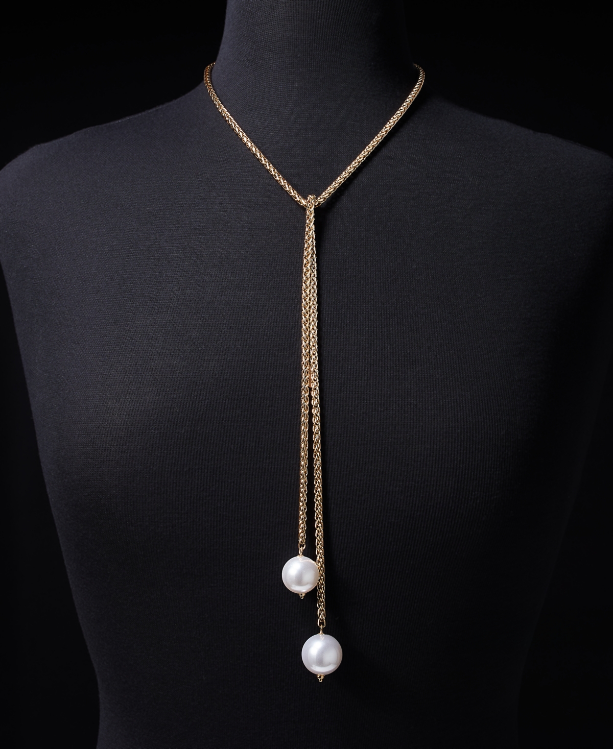 Inc International Concepts Imitation Pearl Lasso Lariat Necklace, 17-1/4" + 3" Extender, Macy's Exclusive In Blue