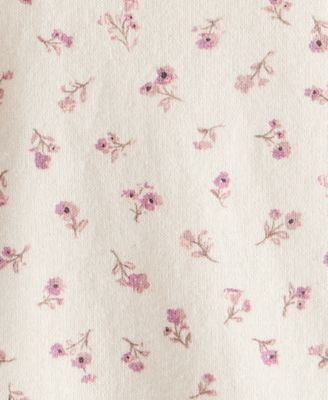 Baby Girls Cotton Floral-Print Long-Sleeve T-Shirt & Pants, 2 Piece Set