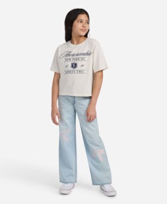Girls Low-Rise Embroidered Baggy Jeans