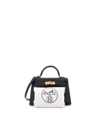 Pre-Owned Hermes Kelly 20 Handbag Black Epsom with Gold Hardware