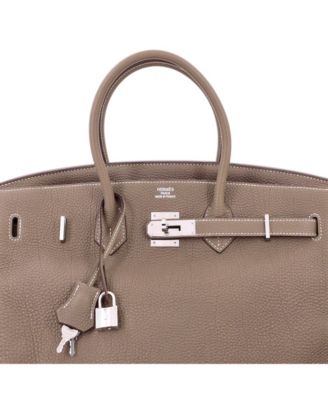 Pre-Owned Hermes Birkin 35 Handbag Grey Togo with Palladium Hardware