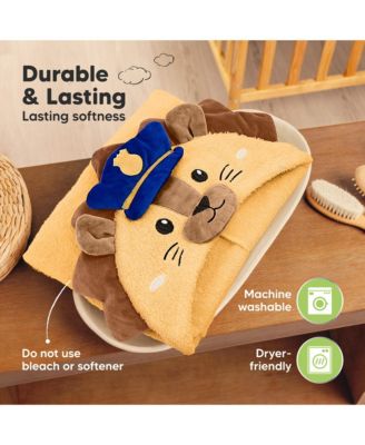 PlayPals Baby Towels with Hood for Girls, Boys, 100% Organic Soft Cotton Hooded Bath Towels for Newborn, Kids