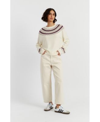 Women's Wool Cashmere Diamond Fair Isle Sweater