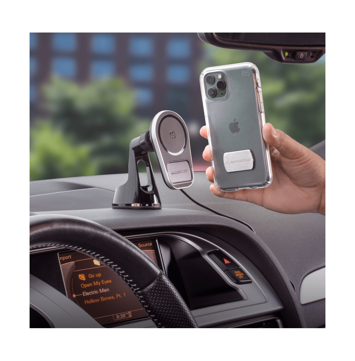 Scosche MagicMount Pro Charge5 Wireless Charging Dash / Window Mount-Black
