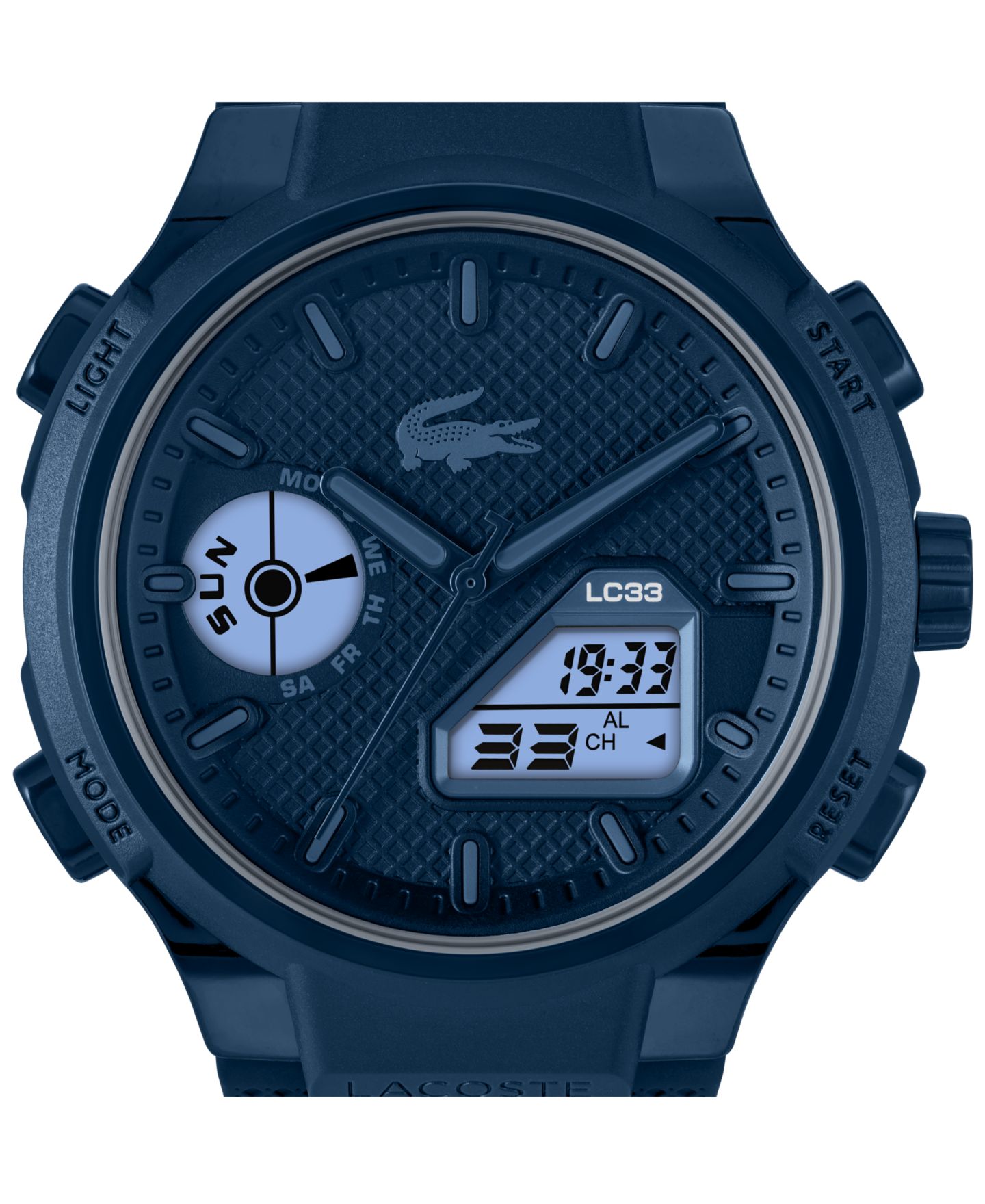 Мужские часы Lacoste LC33 Navy Silicone Strap Watch, 44.8mm — фото 4