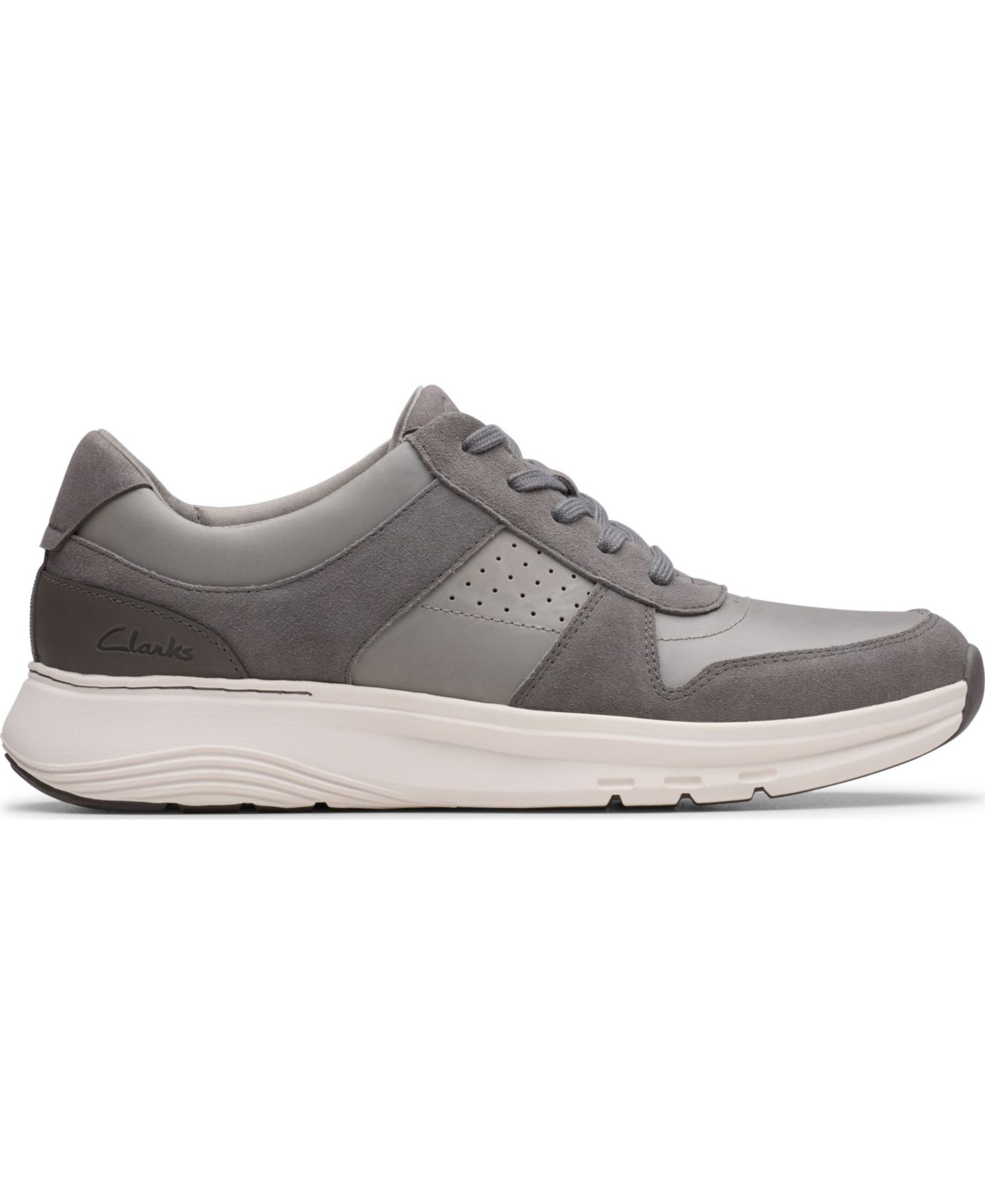 Мужские кроссовки Clarks Motion Trek GO Casual Lace Up, цвет: Серый кожаный — фото 2