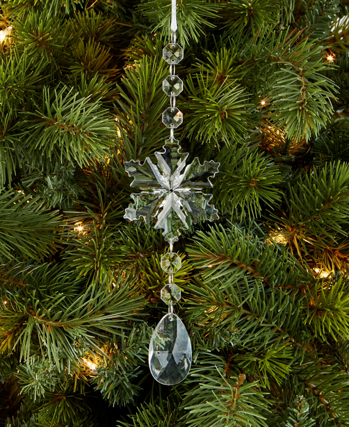 Holiday Lane Iced Delight Glass Pendant Ornament, Macy's Exclusive In Transparent