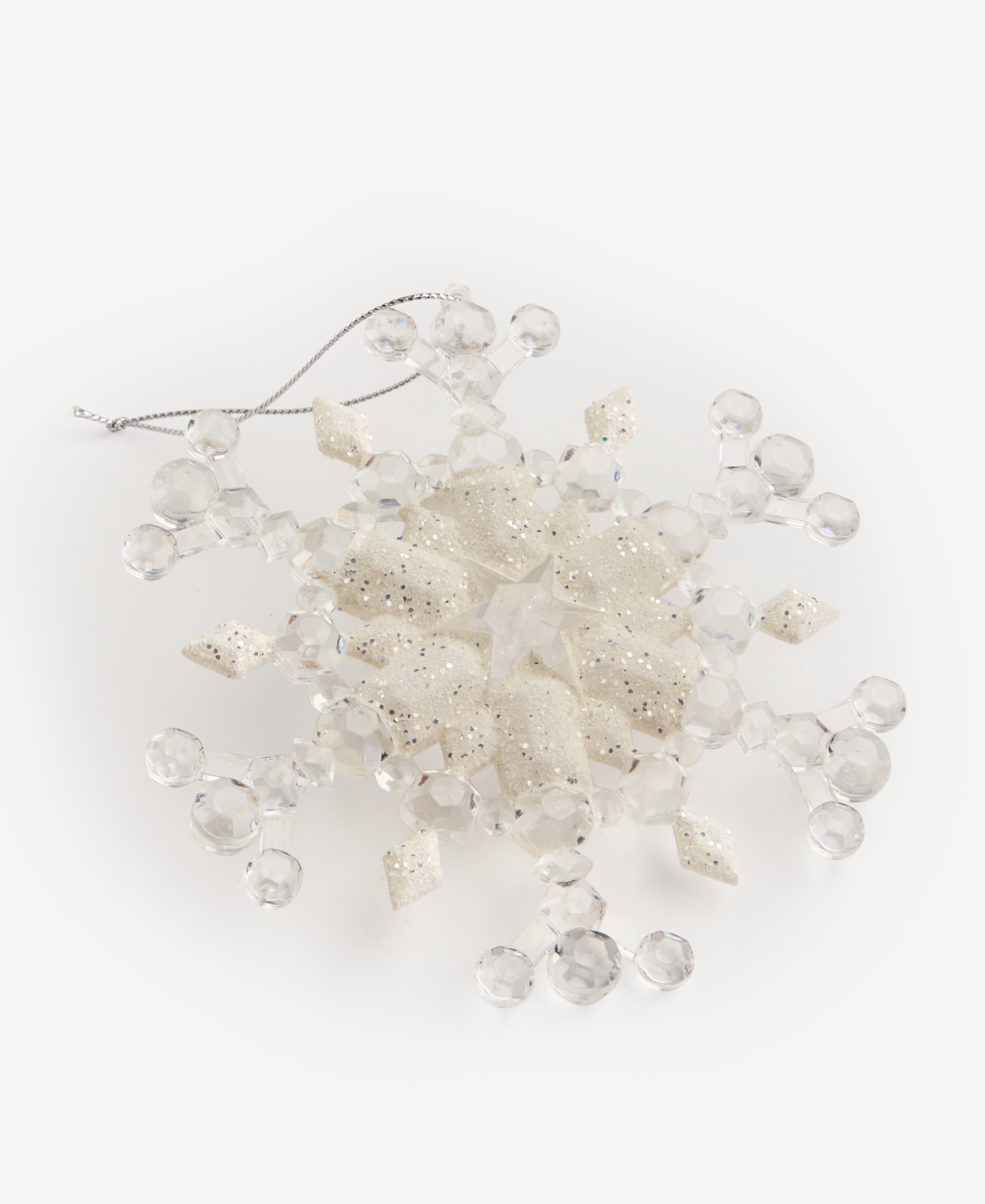 Holiday Lane Iced Delight Gem Snowflake Ornament, Macy's Exclusive In Transparent