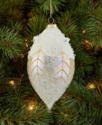Iced Delight Glass Frosted Drop Ornament, Macy's Exclusive 