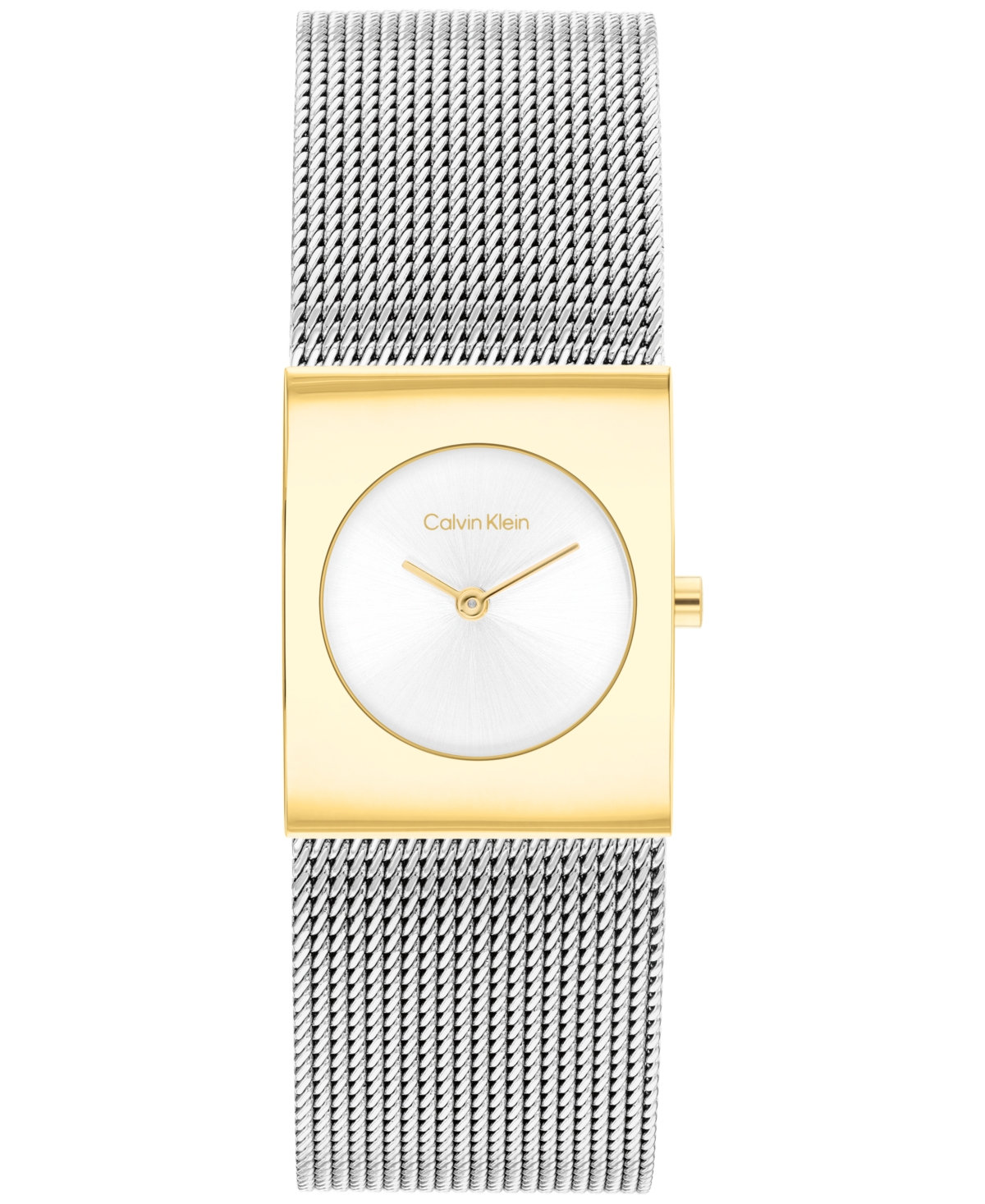 Calvin Klein Women's Ck Pulse Silver Tone Stainless Steel Mesh Bracelet Watch 21.5mm
