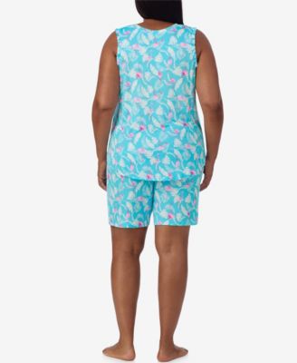 Plus Size Sleeveless Bermuda Pajama Set
