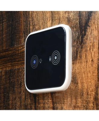 Modern style home bar cabinet with LED lights and tempered glass doors.