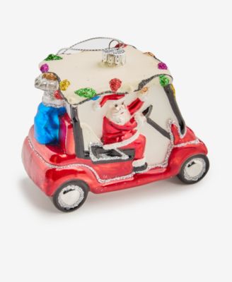 Sports Glass Santa's Golf Cart Ornament, Macy's Exclusive