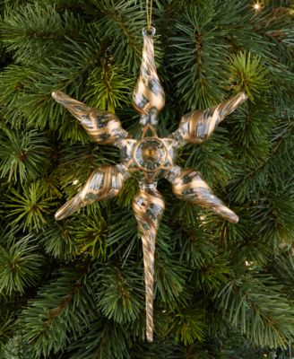 Blessed Glass Gold-Tone Striped Finial Ornament, Macy's Exclusive