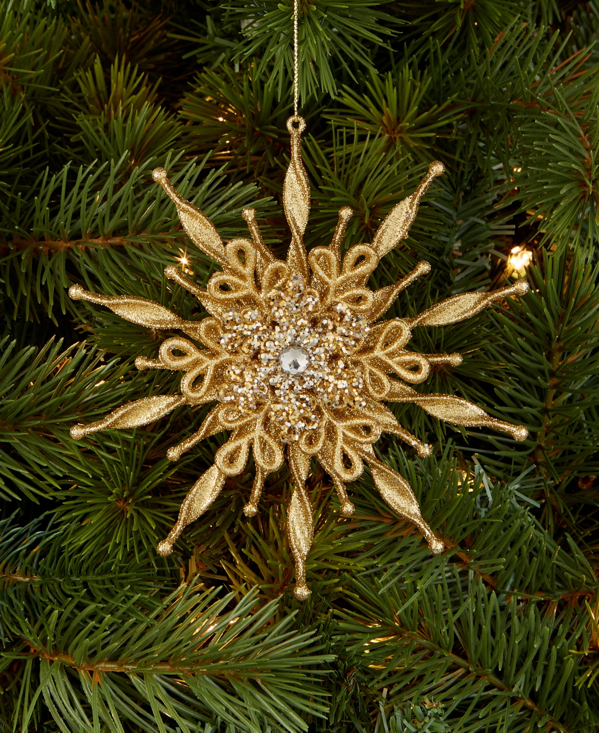 Holiday Lane Christmas Glitters Snowflake Ornament, Macy's Exclusive In Transparent