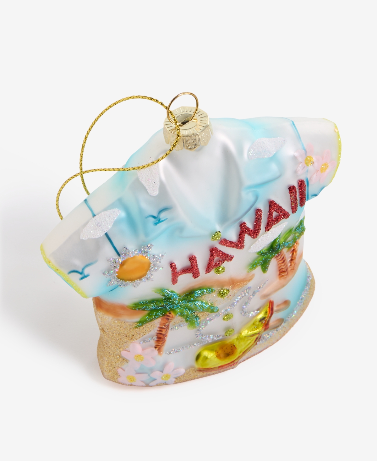 Holiday Lane Hawaii Glass Glittered Shirt Ornament, Macy's Exclusive In Transparent
