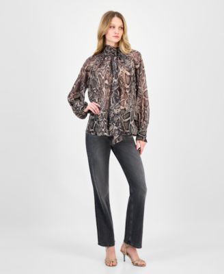 Women's Audrine Printed Tie-Neck Blouse