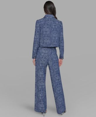 Petite Printed Button-Front Jacket