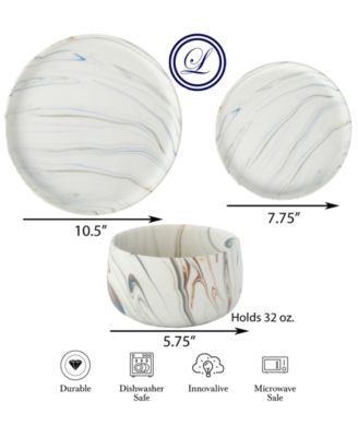 Matte Marble Look 12-Pc. Dinnerware Set, Service for 4