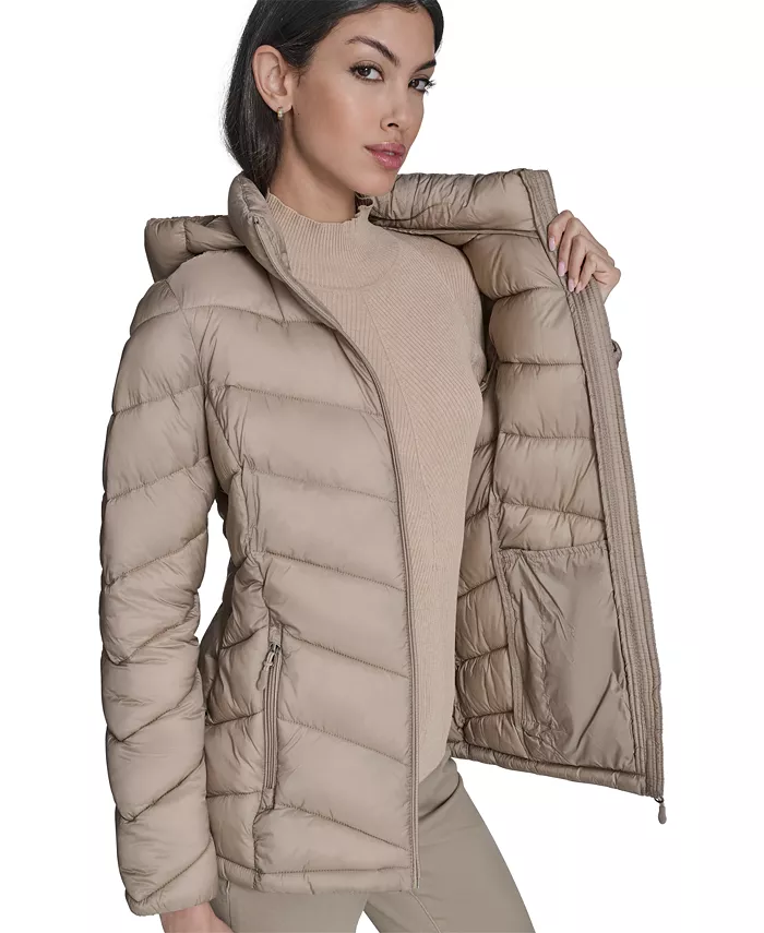 Women's Packable Hooded Puffer Coat - thumbnail 3