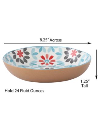 Geo Floral Pasta Bowls, Assorted Set of 4