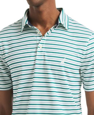 Men's Short Sleeve Striped Performance Golf Polo Shirt