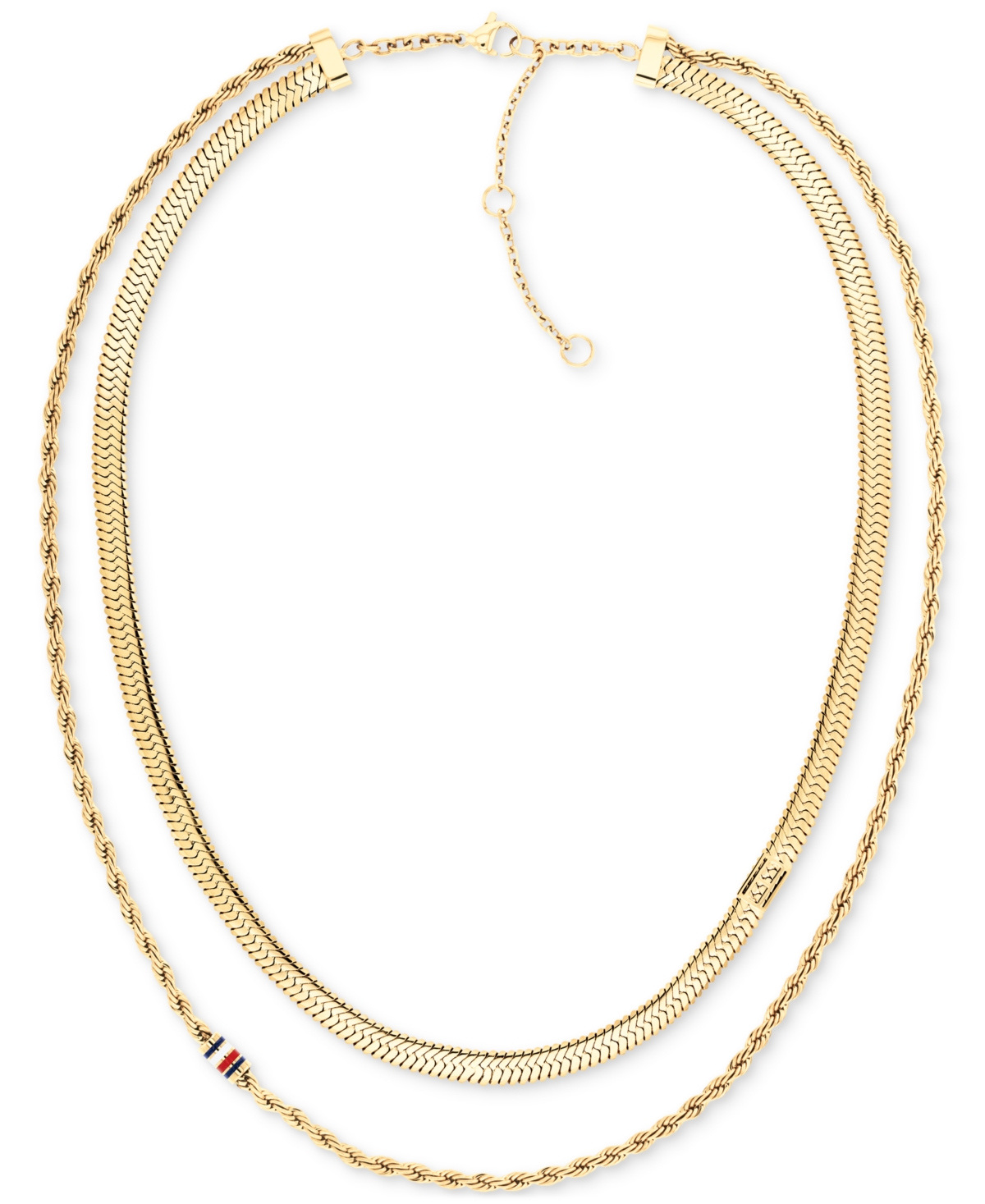 Layered Collar Necklace, 16" + 2" extender - Gold