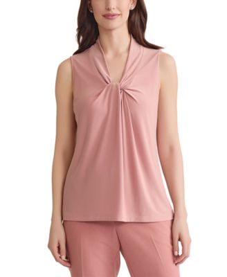 Women's Twisted V-Neck Sleeveless Top