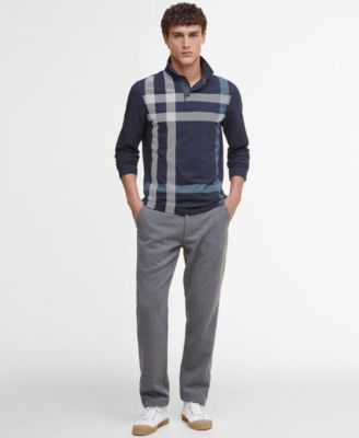 Men's Blaine Tailored-Fit Tartan Long-Sleeve Polo Shirt