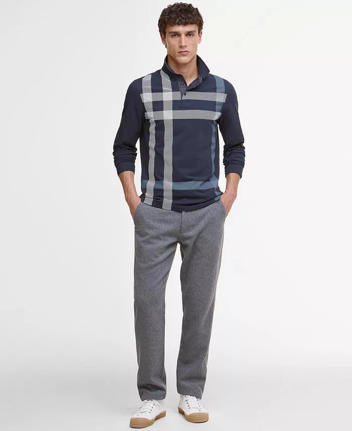 Men's Blaine Tailored-Fit Tartan Long-Sleeve Polo Shirt - thumbnail 2