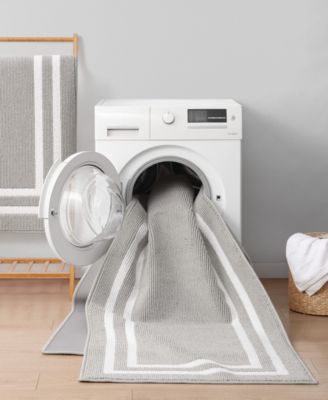 Double Line Border Tufted Runner Rug, 30" x 120"