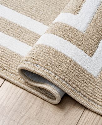 Double Line Border Tufted Runner Rug, 30" x 144"