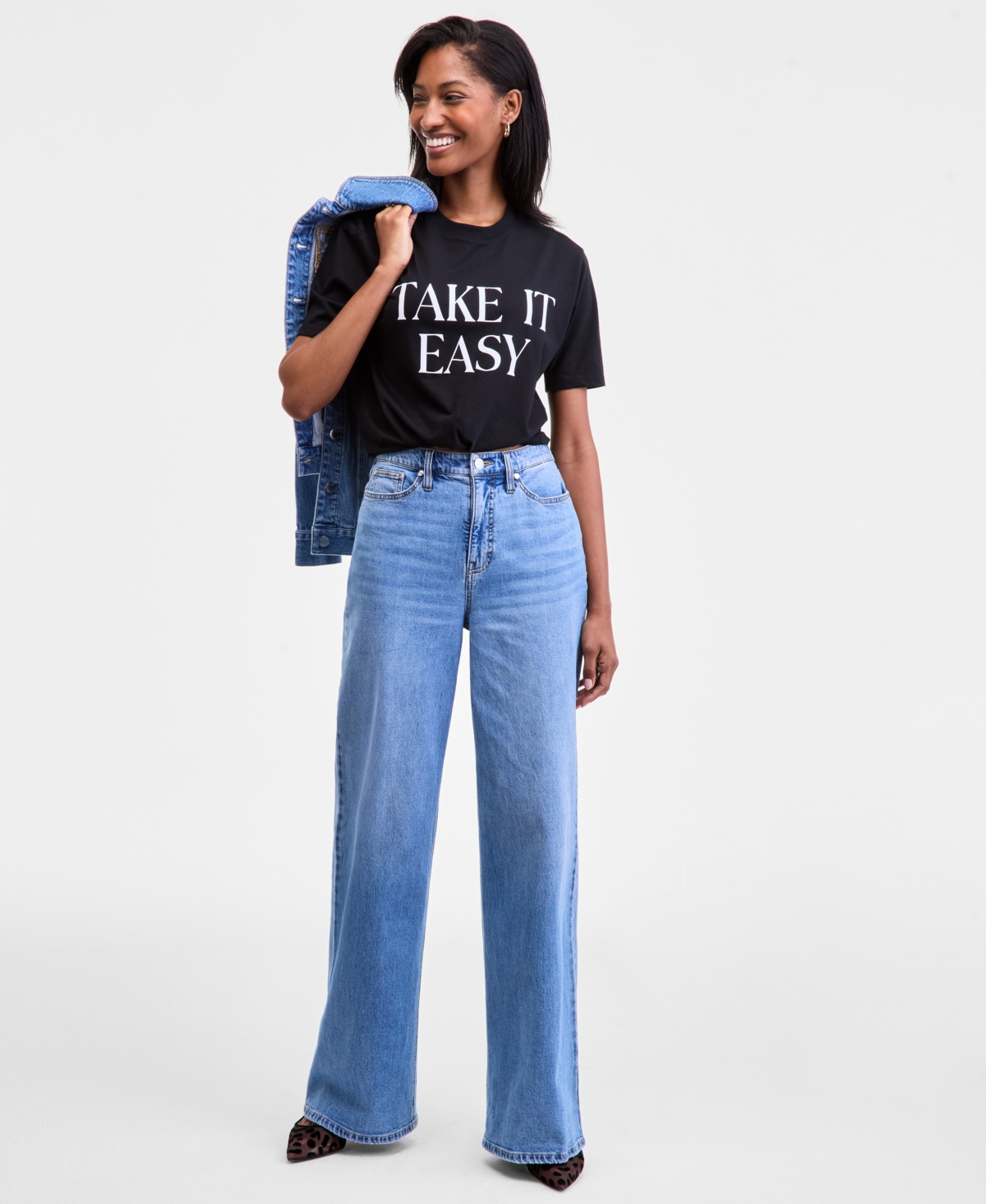 On 34th Women's Take It Easy Graphic T-shirt, Macy's Exclusive In Black