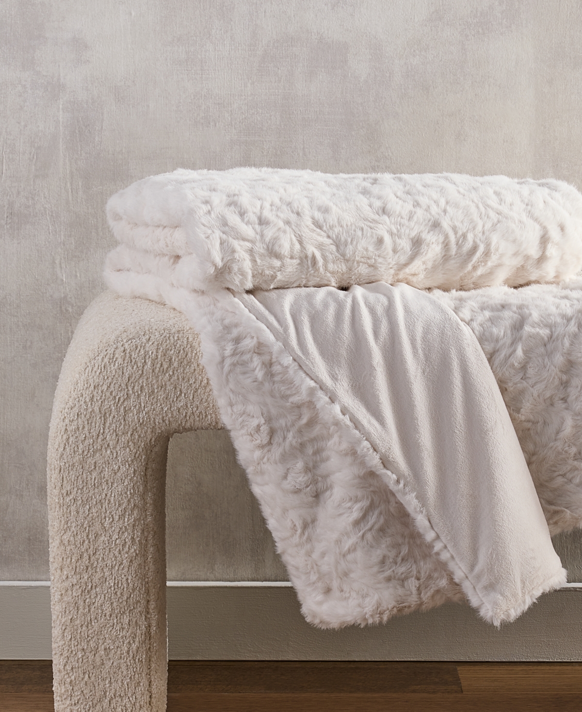 Hotel Collection Persian Lamb-look Faux-fur Throw, 50" X 60", Macy's Exclusive In White