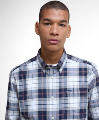 Men's Wetheram Tailored-Fit Tartan Button-Down Twill Shirt