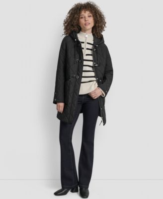 Women's Hooded Toggle Quilted Coat