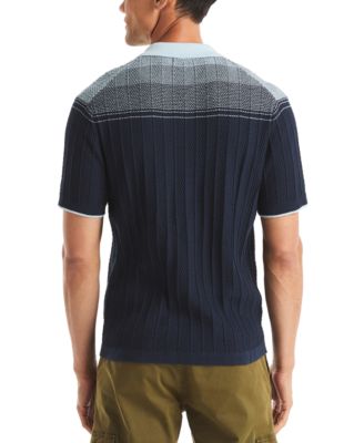 Men's Short Sleeve Button-Front Sweater