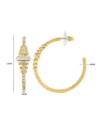 Crystal Baguette Hoop Earrings