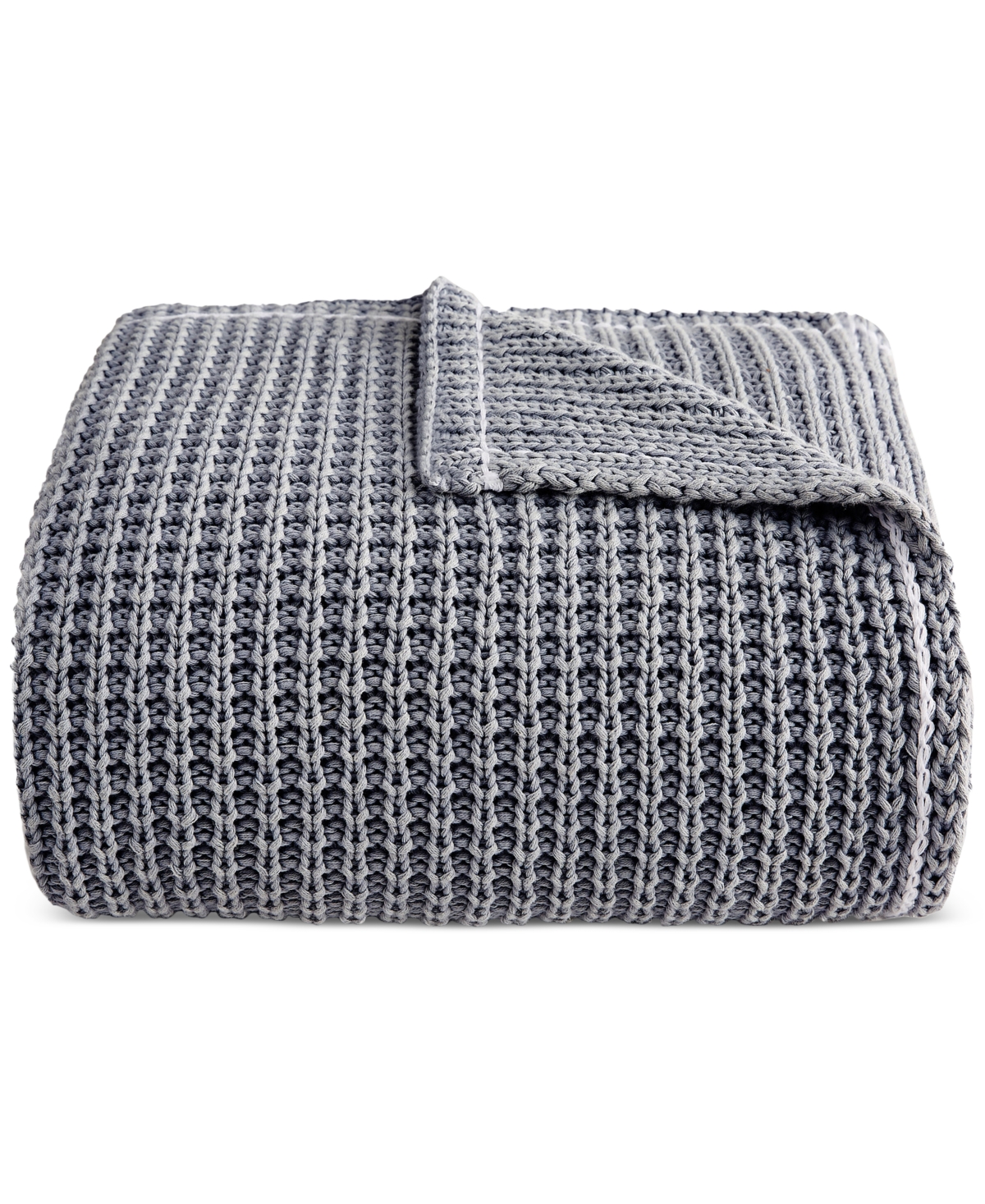 Ugg Luna Cotton Waffled Knit Throw Blanket, 50" X 70" In Gray