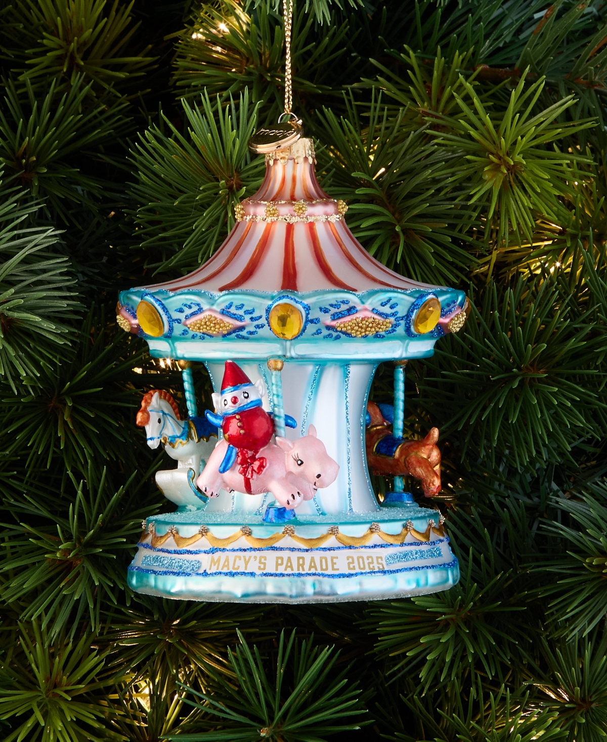 Macy's Thanksgiving Day Parade 2025 Glass Carousel Ornament,  Exclusive In Blue