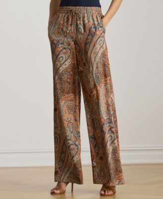 Lauren Ralph Lauren Women's Paisley Crepe Wide-Leg Pants
