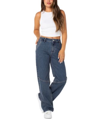 Juniors' Slouchy Skater Wide-Leg Jeans