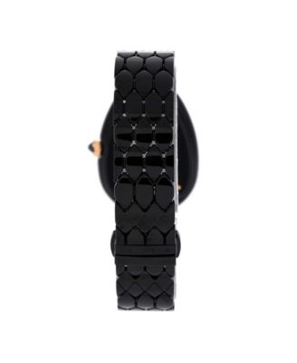 Serpenti Seduttori Quartz Watch in Ceramic and Rose Gold with Diamond Bezel 25mm