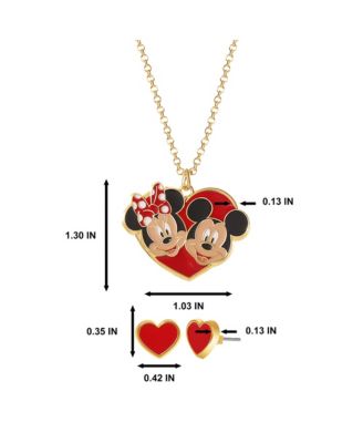 FASHION MINNIE MOUSE NECKLACE & EARRING SET-IMITATION YG PLT