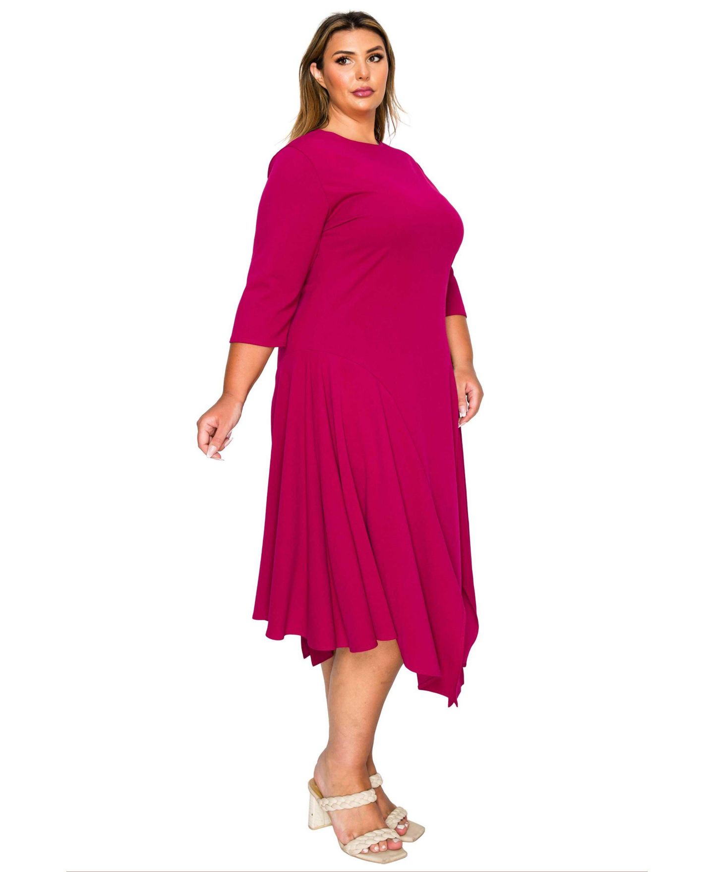 Женское платье L I V D Plus Size Vida Split Hem, цвет: Пурпурный — фото 2